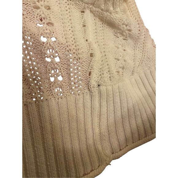 Arizona Jean Co Cropped Crochet Sweater Knit Juniors Sz Medium Boho Bohemian - Picture 6 of 15